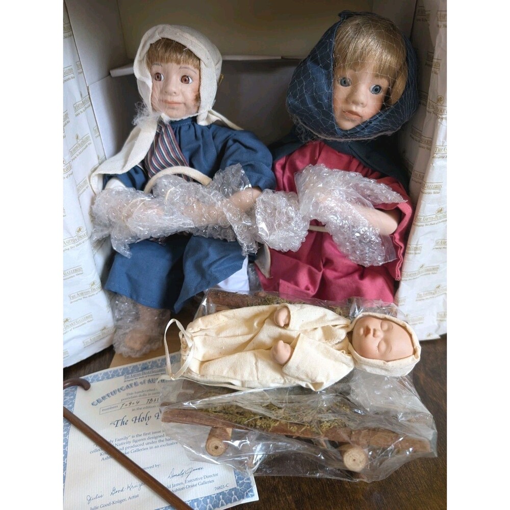 Ashton Drake Nativity Porcelain Doll The Holy Family Oh Holy Night w/COA